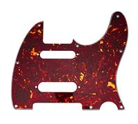 Musiclily Pro 8 Holes SS Guitar Pickguard, 4ply Vintage Tortoise