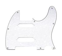 Musiclily Pro 8 Holes SS Guitar Pickguard, 4Ply White Pearl | for US/Mexico Fender Deluxe Tele Style Electric Guitar