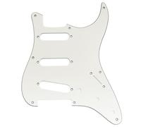Musiclily Pro 8 Holes ST SSS Pickguard for SQ CV 50s 3Ply Aged White | for 2008-2019 China Made Squier Classic Vibe Reissue Vintage Strat Style Electric Guitar