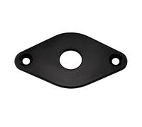 Musiclily Pro 9.6mm Steel Curved Diamond Jack Plate for Electric Guitar Bass, Black