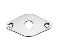 Musiclily Pro 9.6mm Steel Curved Diamond Jack Plate for Electric Guitar Bass, Chrome