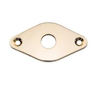 Musiclily Pro 9.6mm Steel Curved Diamond Jack Plate for Electric Guitar Bass, Gold