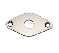 Musiclily Pro 9.6mm Steel Curved Diamond Jack Plate for Electric Guitar Bass, Nickel