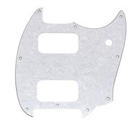 Musiclily Pro 9-Hole Guitar Pickguard for Squier Sonic Mustang HH Electric Guitar, 4Ply White Pearl