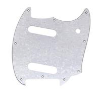 Musiclily Pro 9-Hole Guitar Pickguard for Squier Sonic Mustang SS Electric Guitar, 4Ply White Pearl