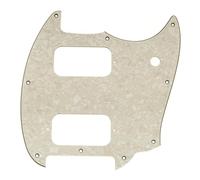 Musiclily Pro 9-Hole Pickguard for Mustang HH Guitar 4Ply Aged White Pearl | for Squier Sonic