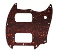 Musiclily Pro 9-Hole Pickguard for Mustang HH Guitar 4Ply Red Tortoise | for Squier Sonic
