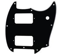 Musiclily Pro 9 Holes HH Round Corner Guitar Pickguard, 3Ply Black