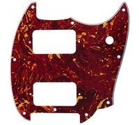 Musiclily Pro 9 Holes Round Corner HH Guitar Pickguard 2 Humbuckers for Squier Bullet Series Mustang Electric Guitar, 4Ply Vintage Tortoise