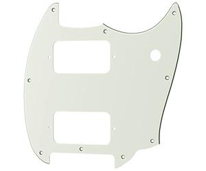 Musiclily Pro 9 Holes Round Corner HH Guitar Pickguard 2 Humbuckers for Squier Bullet Series Mustang Electric Guitar, 3Ply Aged White