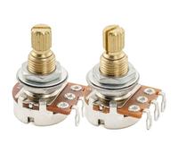 Musiclily Pro A1M+B1M Mini Pots Brass Metric Split Standard Shaft 9.5mm Audio Linear Taper Potentiometers for Jazzmaster Style Electric Guitar Bass (Set of 1A1B)
