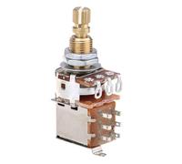 Musiclily Pro A250K Brass Pot Metric Split Standard Shaft 9.5mm Push-Push Audio Taper Potentiometer for Electric Guitar Bass