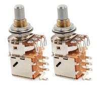 Musiclily Pro A250K Brass Pots Metric Solid Standard Shaft 9.5mm Push-Pull Audio Taper Potentiometers for Electric Guitar Bass (Set of 2)