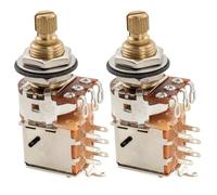 Musiclily Pro A250K Brass Pots Split Standard Shaft 3/8 Inch Push-Pull Audio Taper Potentiometers for Electric Guitar Bass (Set of 2)