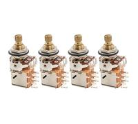 Musiclily Pro A250K Brass Pots Split Standard Shaft 3/8 Inch Push-Pull Audio Taper Potentiometers for Electric Guitar Bass (Set of 4)