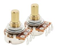 Musiclily Pro A250K Mini Pots Brass Metric Solid Short Shaft 6.5mm Audio Taper Potentiometers for Tele PB JB Style Electric Guitar Bass (Set of 2)