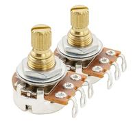 Musiclily Pro A250K Mini Pots Brass Metric Split Short Shaft 6.5mm Audio Taper Potentiometers for ST Tele PB JB Style Electric Guitar Bass (Set of 2)