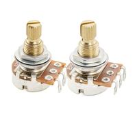 Musiclily Pro A25K+B25K Mini Pots Brass Metric Split Standard Shaft 9.5mm Audio Linear Taper Potentiometers for Active Pickups Electric Guitar Bass (Set of 1A1B)