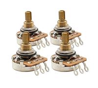 Musiclily Pro A500K+B500K Full Brass Inch Sized Fine 24-Spline Split Shaft Pots Audio Linear Taper Potentiometers for USA Electric Guitar Bass (2A+2B)