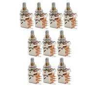 Musiclily Pro A500K Brass Pots Metric Solid Standard Shaft 9.5mm Push-Pull Audio Taper Potentiometers for Electric Guitar Bass (Set of 10)