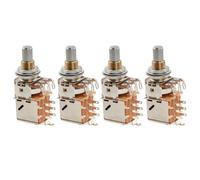 Musiclily Pro A500K Brass Pots Metric Solid Standard Shaft 9.5mm Push-Pull Audio Taper Potentiometers for Electric Guitar Bass (Set of 4)