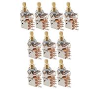 Musiclily Pro A500K Brass Pots Metric Split Standard Shaft 9.5mm Push-Pull Audio Taper Potentiometers for Electric Guitar Bass (Set of 10)