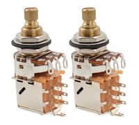 Musiclily Pro A500K Brass Pots Split Standard Shaft 3/8 Inch Push-Pull Audio Taper Potentiometers for Electric Guitar Bass (Set of 2)