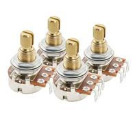 Musiclily Pro A500K Mini Brass Metric Split Standard Shaft 9.5mm Pots 4 Pcs | Audio Taper Potentiometers, for LP SG Style Electric Guitar Bass