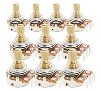 Musiclily Pro A500K Mini Pots Brass Metric Split Short Shaft 6.5mm Audio Taper Potentiometers for Electric Guitar Bass (Set of 10)