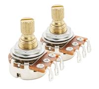 Musiclily Pro A500K Mini Pots Brass Metric Split Short Shaft 6.5mm Audio Taper Potentiometers for ST Tele PB JB Style Electric Guitar Bass (Set of 2)