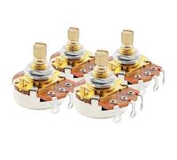 Musiclily Pro B250K Metric Split Short Shaft Linear Taper Guitar Pots 4 Pcs | Brass Shaft, Coarse 18-Spline Split Shaft Potentiometers, for Electric Guitar Bass