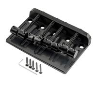 Musiclily Pro BB003 57mm Heavy Duty 4-String Bass Bridge Assembly, Black | 2-1/4 inch String Spacing,