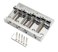 Musiclily Pro BB003 57mm Heavy Duty 4-String Bass Bridge Assembly, Chrome | 2-1/4 inch String Spacing,