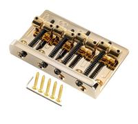 Musiclily Pro BB003 57mm Heavy Duty 4-String Bass Bridge Assembly, Gold | 2-1/4 inch String Spacing,