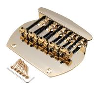 Musiclily Pro BB010 64mm Steel Dual Load 5-String MM Bass Bridge, Gold | 2-33/64 inch, for Musicman Style Bass
