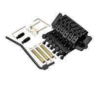 Musiclily Pro BL001 54mm (2-1/8 inch) String Spacing Double Locking Tremolo Bridge with 34mm Full Solid Brass Block for FR Style Electric Guitar, Black