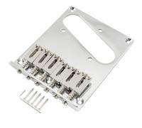 Musiclily Pro BT003 54mm String Spacing Modern Guitar Bridge, Chrome | with 6pcs SUS Stainless Steel Saddles, for Fender Squier Tele Style Electric Guitar