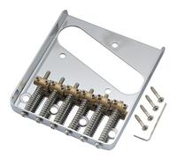 Musiclily Pro BT009 54mm Vintage Guitar Bridge Barrel Brass 6-Saddle Chrome