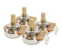 Musiclily Pro HD A1M Pots Brass Metric Solid Short Shaft 6.5mm Audio Taper Potentiometers for Electric Guitar Bass (Set of 4)