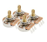 Musiclily Pro HD A1M Pots Brass Metric Split Short Shaft 6.5mm Audio Taper Potentiometers for Electric Guitar Bass (Set of 4)