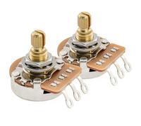 Musiclily Pro HD A1M Pots Brass Metric Split Short Shaft 6.5mm Audio Taper Potentiometers for Jazzmaster Style Electric Guitar Bass (Set of 2)