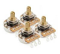 Musiclily Pro HD A1M Pots Brass Short Split Shaft 1/4 Inch Audio Taper Potentiometers for Electric Guitar Bass (Set of 4)