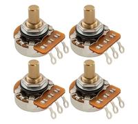 Musiclily Pro HD A1M Pots Brass Solid Short Shaft 1/4 Inch Audio Taper Potentiometers for Electric Guitar Bass (Set of 4)