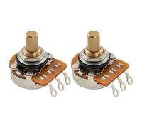 Musiclily Pro HD A1M Pots Brass Solid Short Shaft 1/4 Inch Audio Taper Potentiometers for Jazzmaster Jaguar Style Electric Guitar Bass (Set of 2)