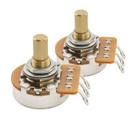 Musiclily Pro HD A250K+B250K Pots Brass Metric Solid Short Shaft 6.5mm Audio Linear Taper Potentiometers for Tele PB JB Style Electric Guitar Bass (Set of 1A1B)