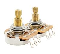 Musiclily Pro HD A250K+B250K Pots Brass Metric Split Standard Shaft 9.5mm Audio Linear Taper Potentiometers for ST/Tele/Mustang/Ibanez Style Electric Guitar Bass (Set of 1A1B)