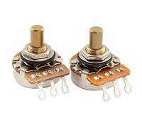 Musiclily Pro HD A250K+B250K Pots Brass Solid Short Shaft 1/4 Inch Audio Linear Taper Potentiometers for Tele PB JB Style Electric Guitar Bass (Set of 1A1B)