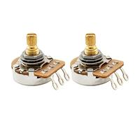 Musiclily Pro HD A250K Full Brass Metric Coarse 18-Spline Split Short Shaft Pots Audio Taper Potentiometers for Electric Guitar Bass (Set of 2)