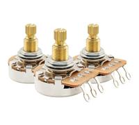 Musiclily Pro HD A250K Pots Brass Metric Split Standard Shaft 9.5mm Audio Taper Potentiometers for ST PB JB Style Electric Guitar Bass (Set of 3)
