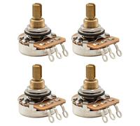 Musiclily Pro HD A25K Pots Brass Standard Split Shaft 3/8 Inch Audio Taper Potentiometers for Active Pickups Electric Guitar Bass (Set of 4)